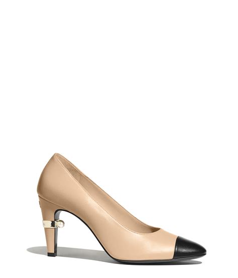 chanel black leather pumps|chanel pumps beige and black.